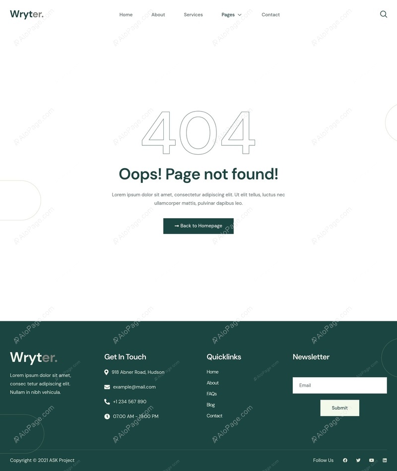 Engaging Error Page Design For User Retention Website Template