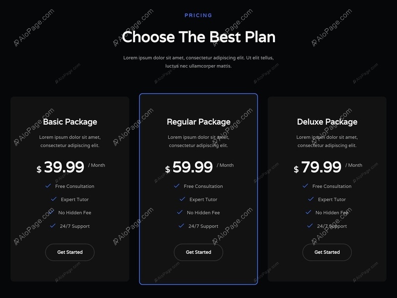 Choose Your Ideal Plan Website Template